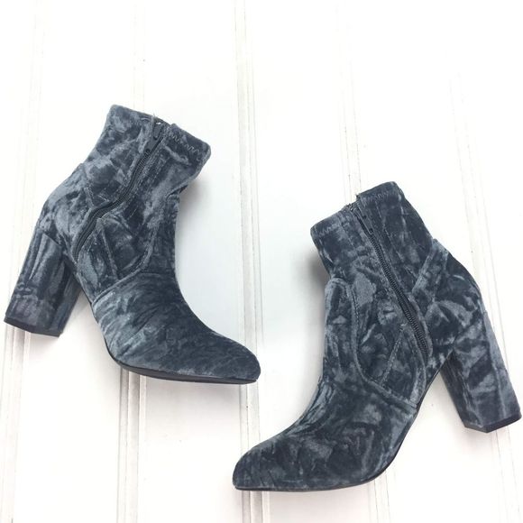 Steve Madden Emison-V Ankle Boot Booties Gray Blue Crushed